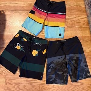 O'Neill Camo, Vans Green &  black and a O'Neill Multi Board Shorts